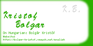 kristof bolgar business card